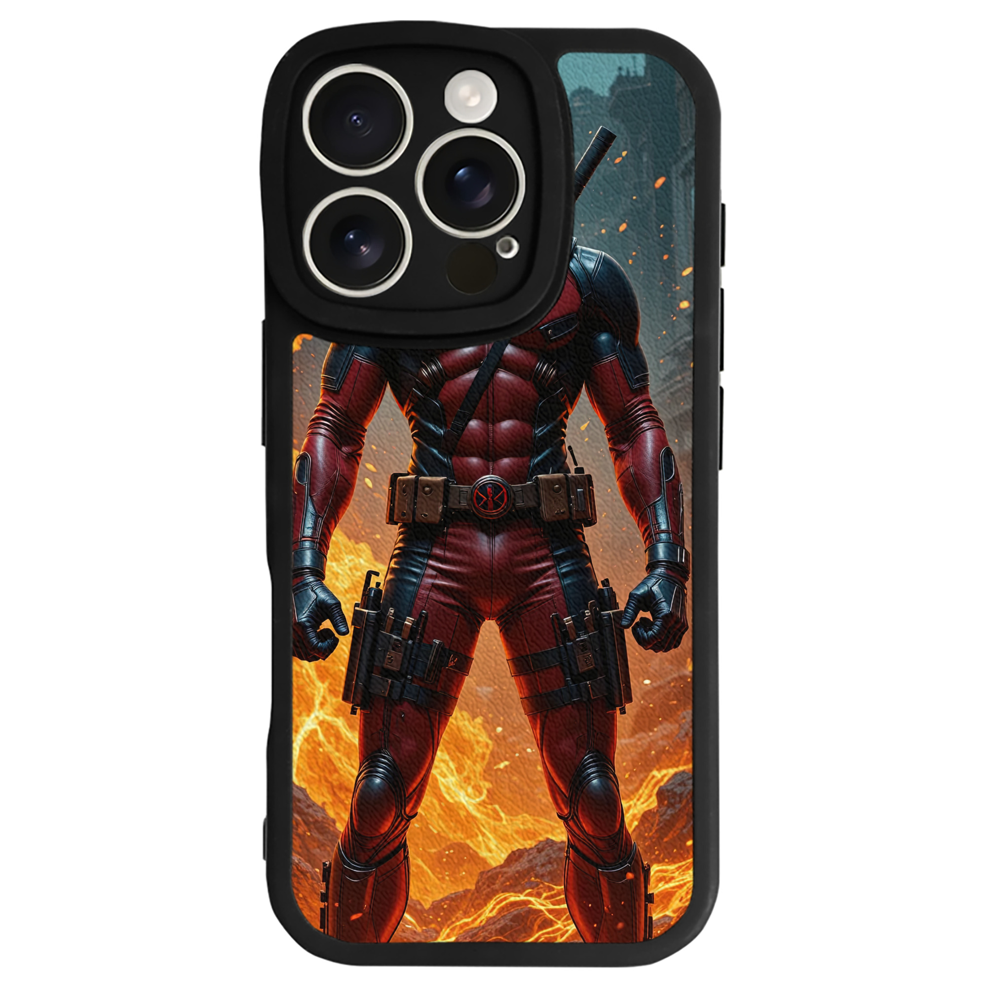 （画像用） Deadpool デッドプール 【iPhone 16シリーズ対応】シリコンスマホケース（レザー調） 材質：シリコン